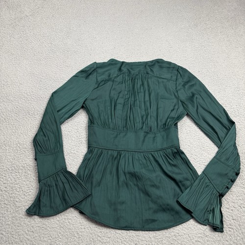 Anthropologie Shirt Womens XXS 2XS Green Deep V Tunic - Picture 8 of 13