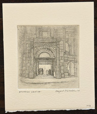 Wednesday Evening, by Margaret Philbrick, Vintage Architectural Etching, Signed