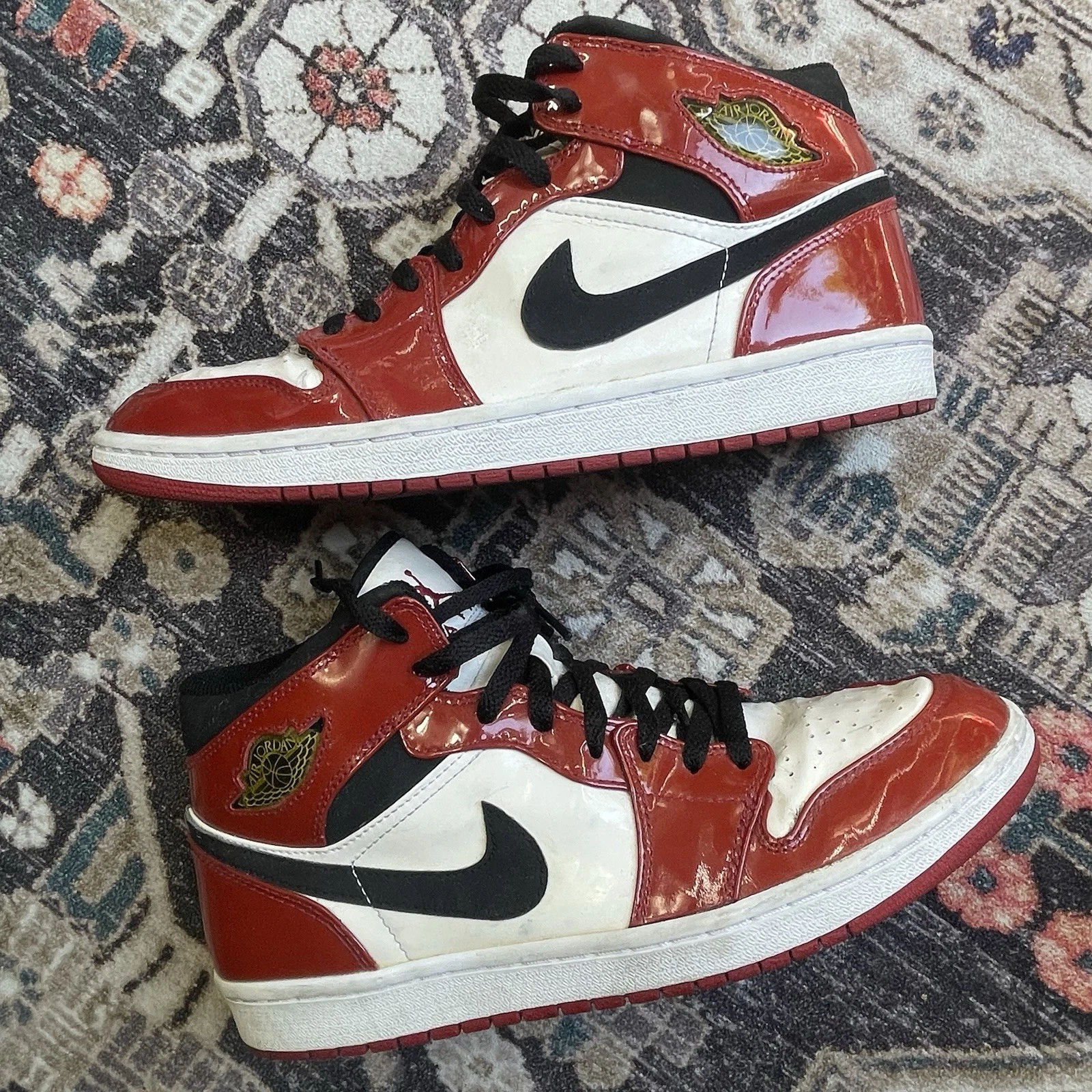 2003 Air Jordan 1 Chicago Retro Patent Leather Mens Size 10 Red