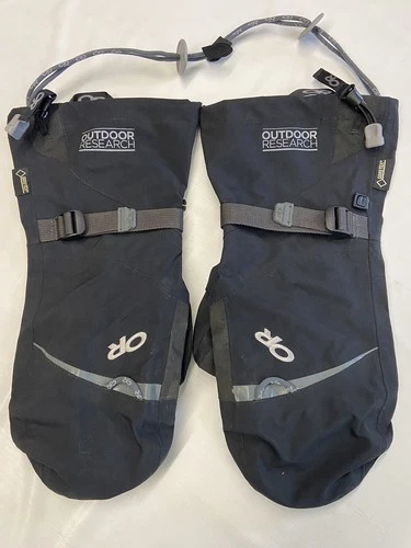 Unisex OUTDOOR RESEARCH Black Gore Tex Mount Baker Shell Mitts Sz M