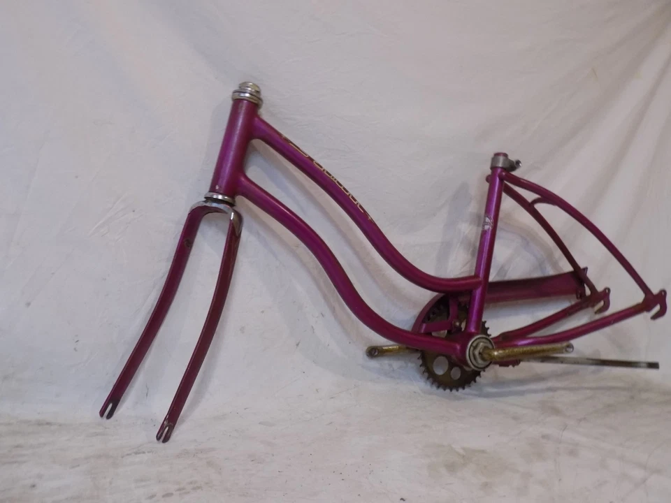 Cuadro de bicicleta Schwinn Stingray Fair Lady 1967 musculosa horquillas chainguard bielas violeta Foto 3 de 4