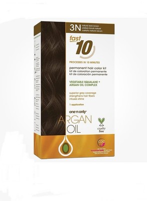 One 'n Only Argan Oil Fast 10 Permanent Hair Color Kit 3N DARK BROWN