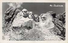 Mount Rushmore Memorial in Black Hills of South Dakota Photo RPPC Postcard I14