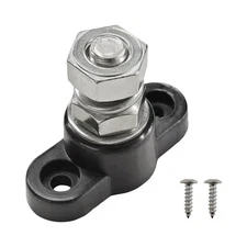 3/8" Battery Power Junction Block Stud Stainless 2.08×0.73×1.65 inch, Black 