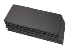 5 Pack 11" x 5" Black Natural Slate Cheese Board with Natural Edge  11x5(MS259)