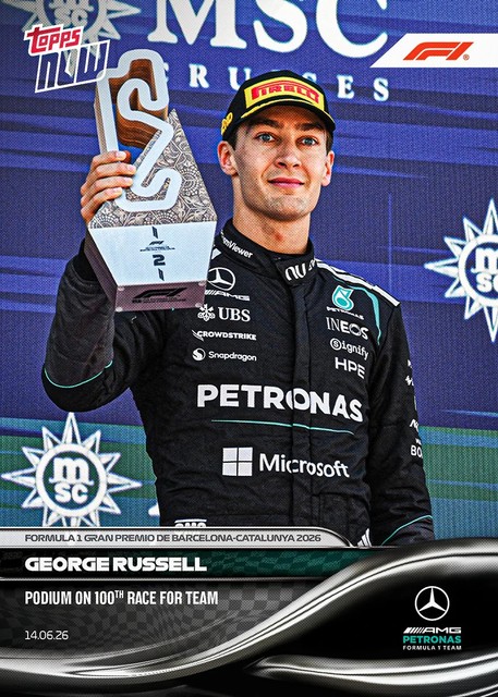 2026 Topps Now George Russell Podium on 100th Race for Team #041