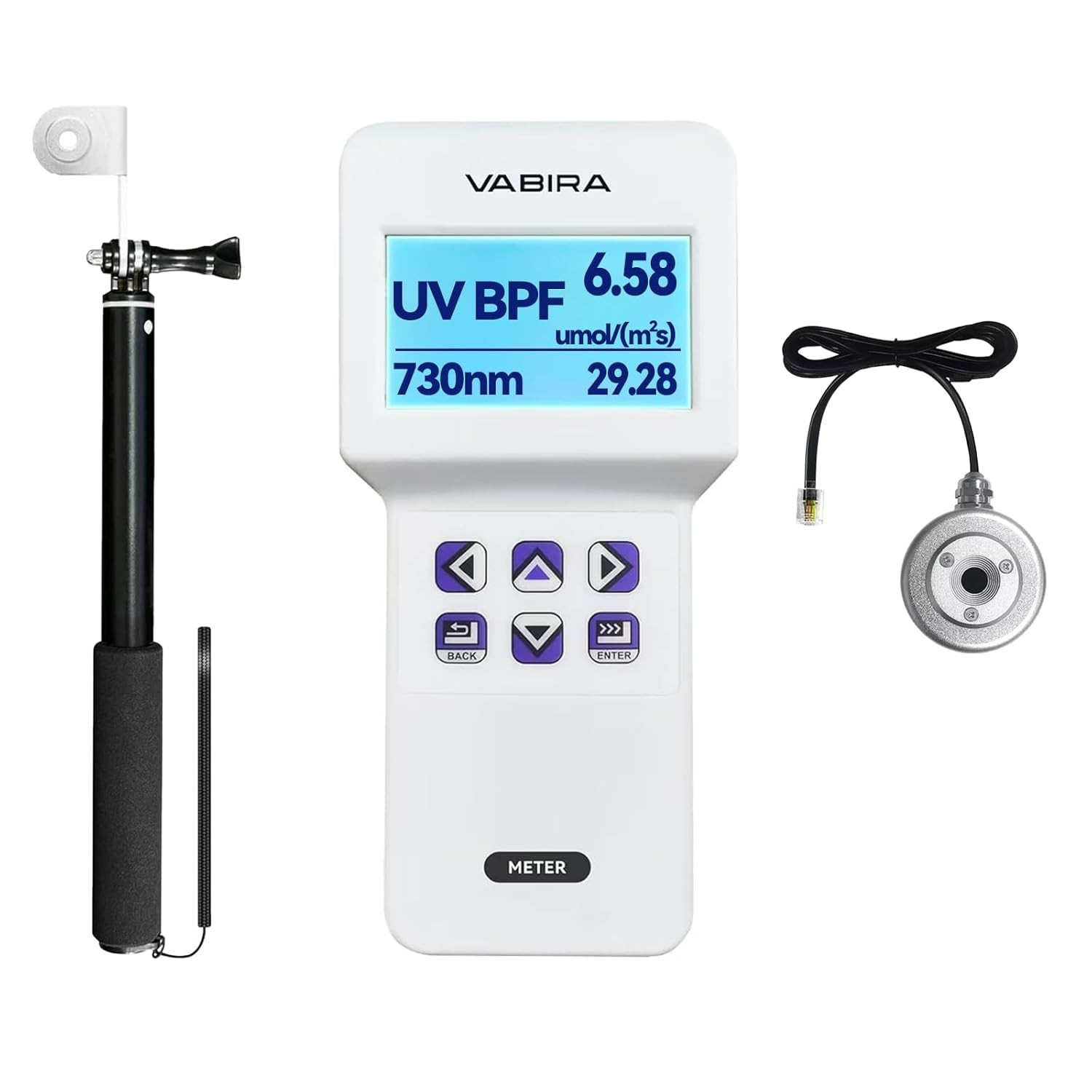 VBR-UVAR UVA & 730nm Light Meter, Directly Measures 365-400nm UVA and 730nm