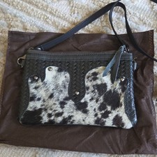 Women s Black/White Animal Print Crossbody Bag, Zip, Adjustable Strap Silver