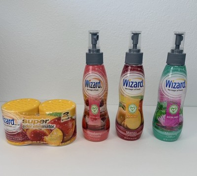 Wizard Air Freshener Bundle 5pc Room Spray Odor Eliminator Mango Lot