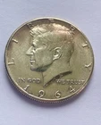KENNEDY HALF DOLLAR 1964 90% SILVER ~ SLIGHT RAINBOW TONING