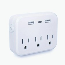 6 in 1 Power Strip Surge Protector USB Power Strip USB C Travel Power Strip
