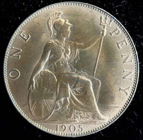 1905 Edward VII Penny — photo from the most recent tracked eBay sale