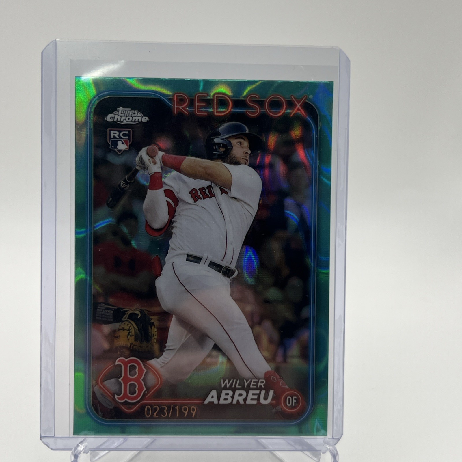 2024 Topps Chrome Aqua RayWave Refractor /199 Wilyer Abreu #165 Rookie RC