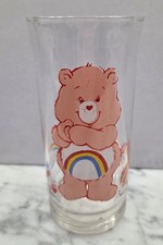 Vintage 1983 Pizza Hut Limited Edition Care Bears Cheer Bear Enjoy! Glass