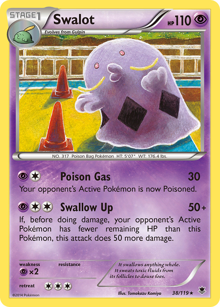 SWALOT 38/119 RARE PHANTOM FORCES POKEMON MP/HP