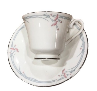 Royal Doulton Carnation H5084 Tea Cup & Saucer Fine Bone China England Vtg New