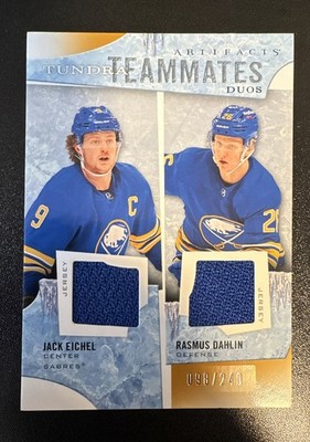 21-22 UD Tundra Teammates Duo Relics Jack Eichel/Rasmus Dahlin T2-BUF /249
