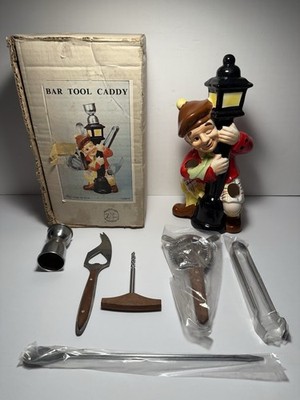 Vintage 1950's Drunken Scotsman Ceramic Bar Caddy COMPLETE/IN-BOX