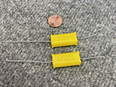 2 Pcs 2.2uF 100V 10% Axial Film Capacitor 341MKC Philips