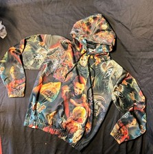 Horror Movie Halloween Characters All Over Print Hoodie Mens Small