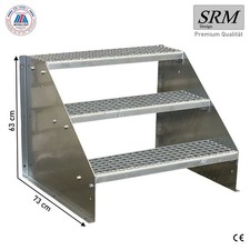 Standtreppe freistehend Treppe 3 Stufen verzinkt, 60 - 160 cm Breite, 63 cm Höhe