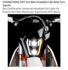 Dirt Bike Headlight LED With Turn Signals Universal Headlight Kit Light
