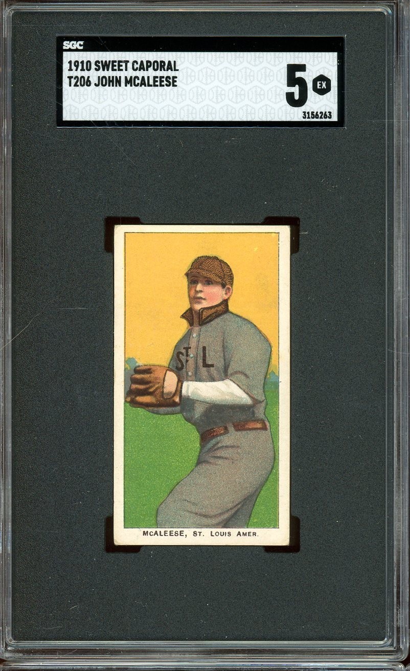 1909-11 T206 Sweet Caporal Baseball John McAleese SGC 5