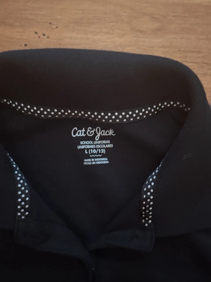 Uniforme Escolar Cat & Jack Niños Negro Manga Larga Polo Talla L 10-12 Foto 2 de 4