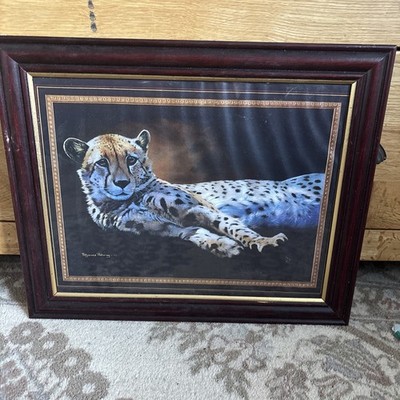 Vintage Gepard von Pollyanna Pickering gerahmt signiert Limited Edition Druck