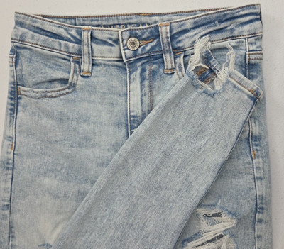 American Eagle AEO Distressed Next Level Stretch Super Hi Rise Jegging, Size 2