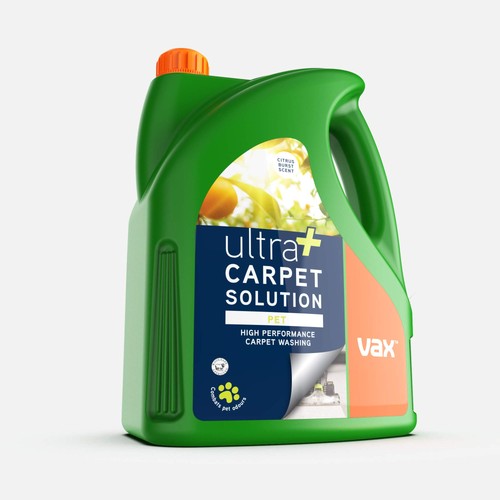 Vax Ultra+ Pet 4L Carpet Cleaner Solution, Stain Remover Shampoo, Citrus 