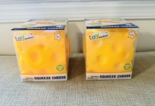 Squeeze Cheese Large Squishy Block Toy Stress Relief Fidget SET of 2