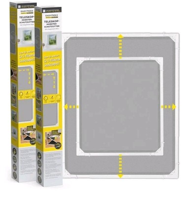 2er Set Easymaxx  Fliegengitter MAGIC FIT weiß Teleskop Insektenschutz