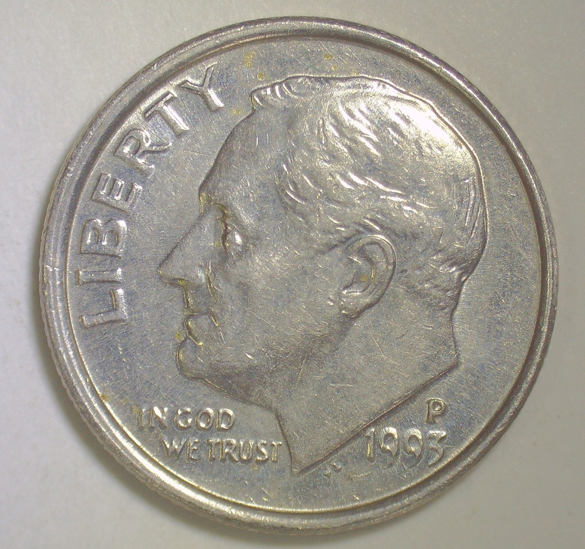 1993 P Roosevelt Dime off center strike Error | eBay