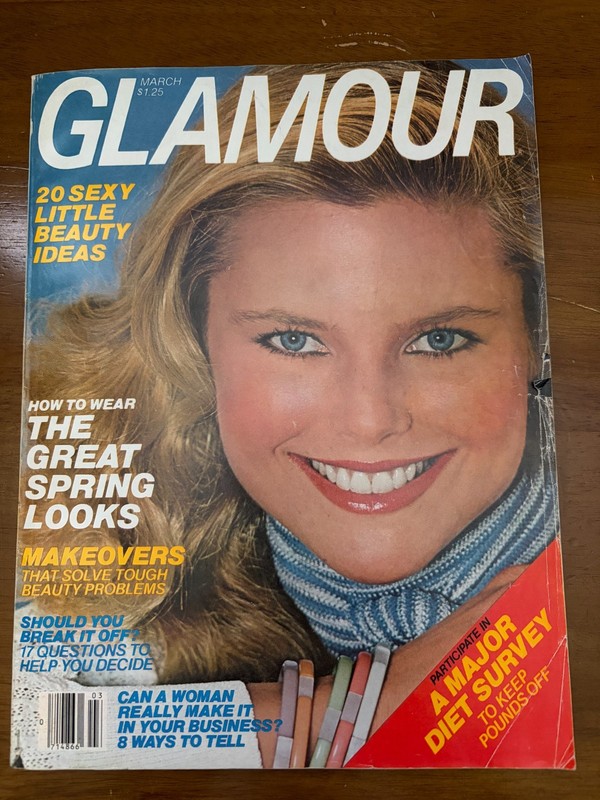 GLAMOUR MAGAZINE 1978 MARCH - CHRISTIE BRINKLEY FRONT COVER