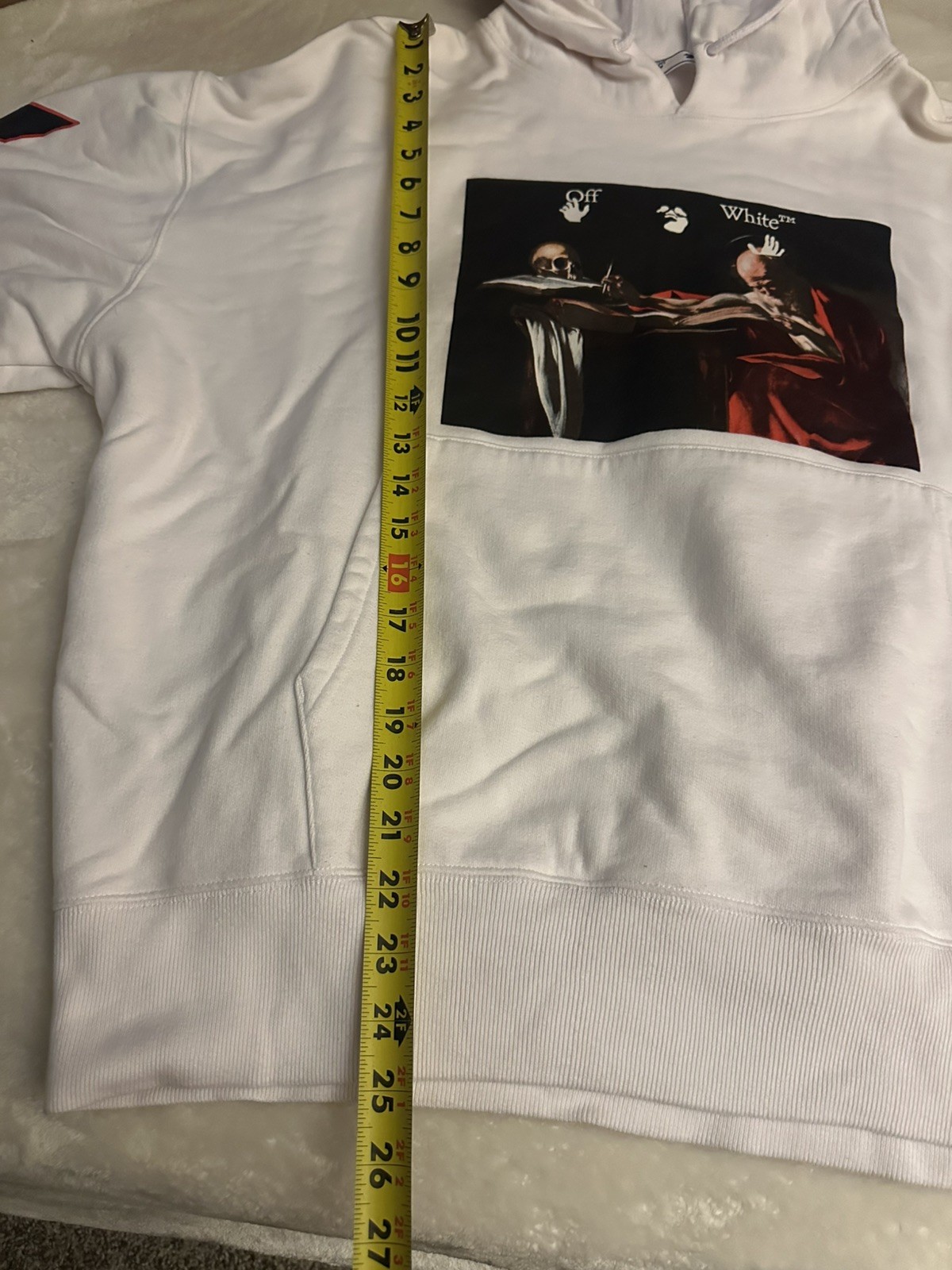 Off White Caravaggio Paint Over Diag  sleeve Hoodie size XL image 10