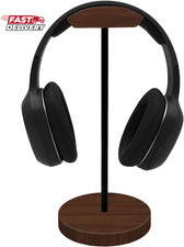 Headphone Holder Stand for Desk, Wood and Metal Headset Hanger Mount Hook Gaming