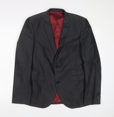 NEXT Herren Sakko Anzugjacke grau Polyester Größe 38 Regular