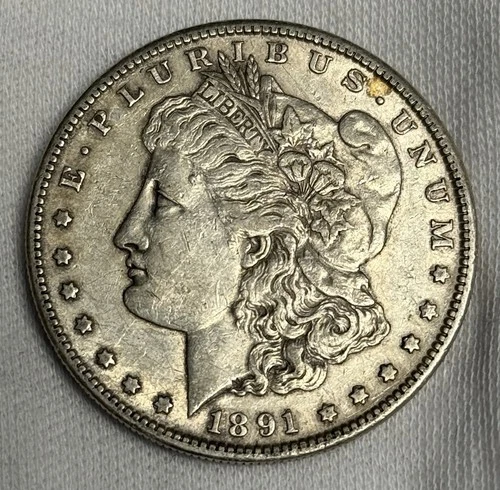 VF 1891-S Morgan Silver Dollar (all original), U.S. Very Fine $1 Coin