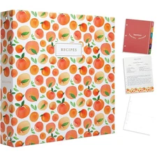 Durable 8.5x11 Recipe Binder – Spill-Proof Sleeves & Charming Peach Dream Design
