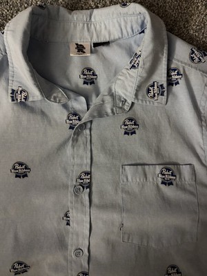 Pabst Blue Ribbon PBR med Button Up short sleeve