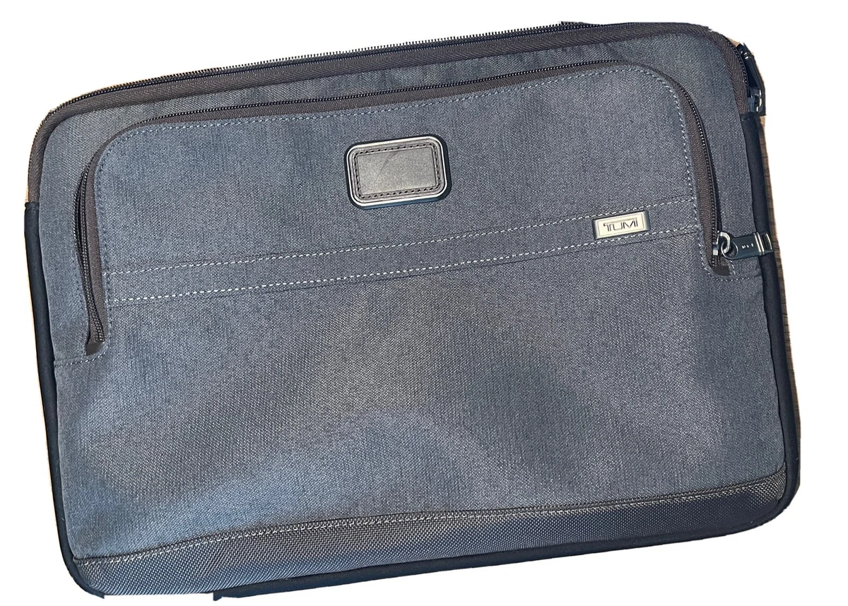 TUMI Laptop Sleeve Bag Case Fits 13 MacBook Pro Grey w Brown