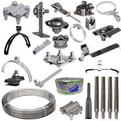   Blitzableiter Material Blitzschutz Tiefenerder Aluminium Draht Halter Klemmen