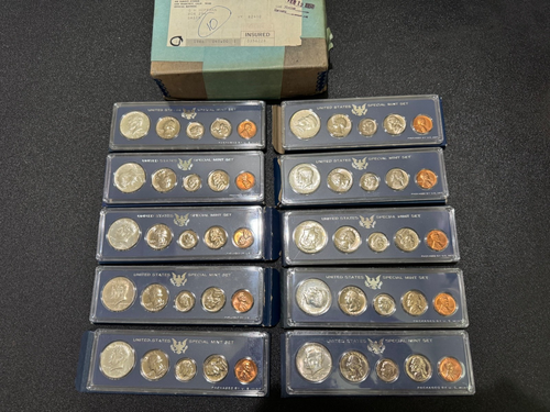 (10) 1966 US Mint Silver SMS Sets, in ALL OGP, ALL ORIGINAL BOXES & SHIP BOX! - Picture 3 of 8