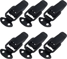 Small Spring Lock Clasp Buckle Latch for Wooden Case Toolboxes Black (Pack of 6)