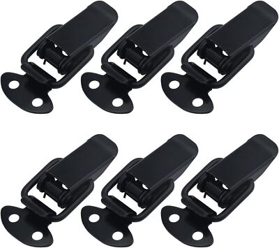 Small Spring Lock Clasp Buckle Latch for Wooden Case Toolboxes Black (Pack of 6)