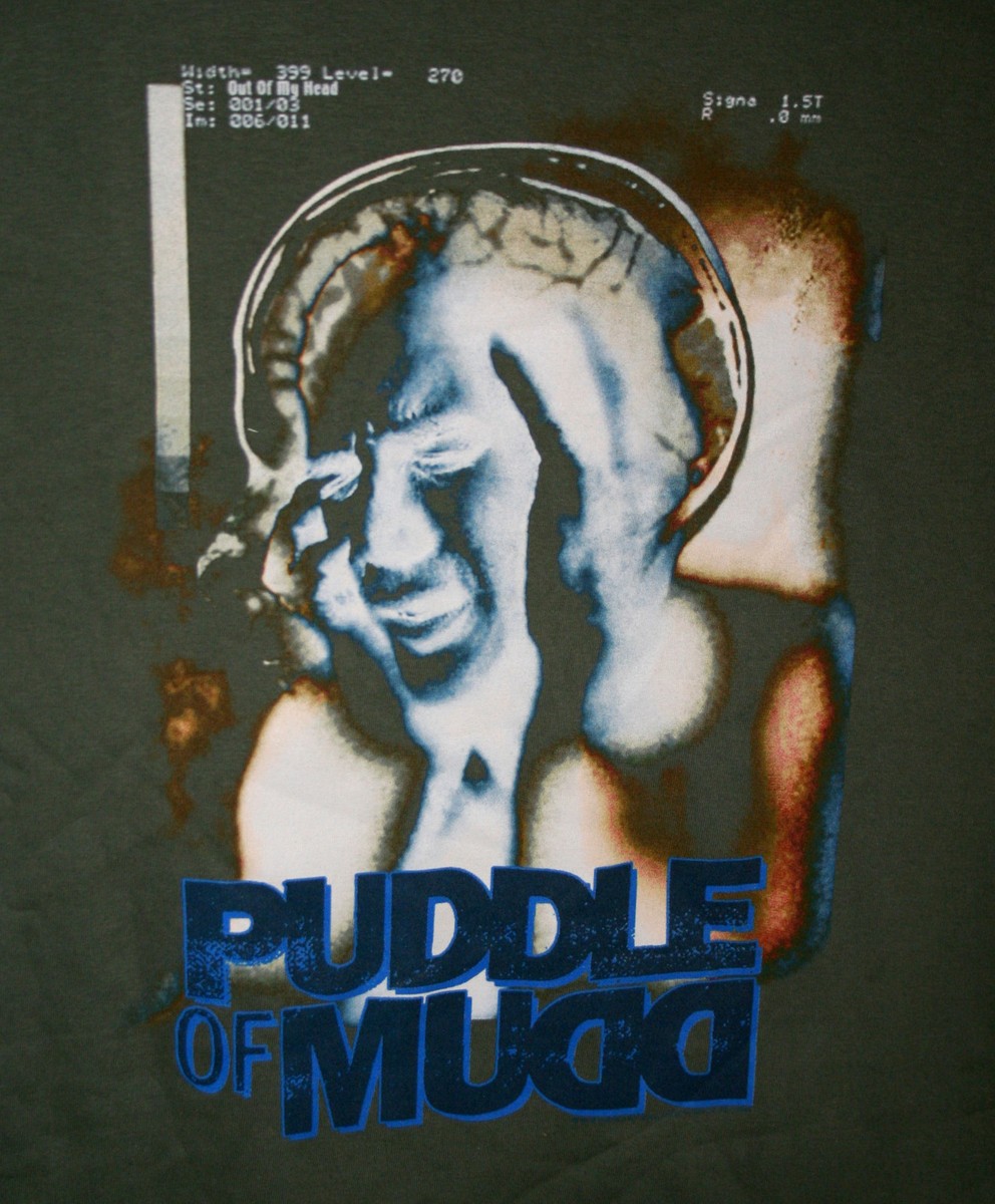 PUDDLE OF MUDD ライブTシャツ AT THE WILTERN Vintage Puddle of Mudd Alternative Rock Concert Olive T-Shirt New