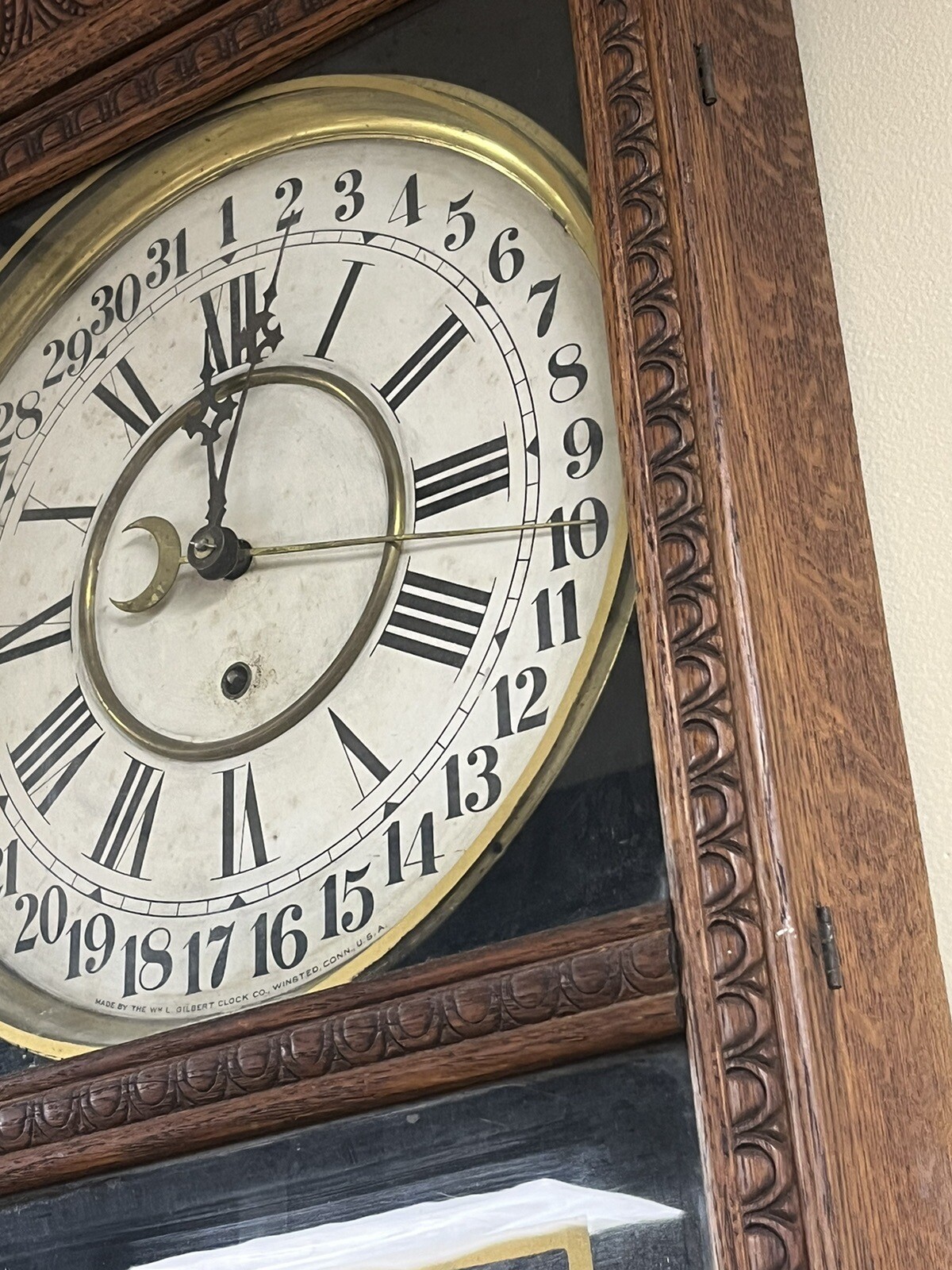 Gilbert Calendar School House Antique Vintage Mechanical Wall Clock eBay