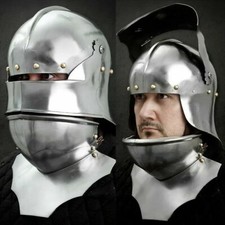 Elmetto medievale tedesco da sallet con ante e visiera Larp Warrior replica elmo