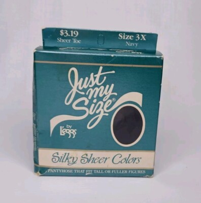 Vintage Leggs Just My Size Silky Sheer Colors Pantyhose Navy Size 3X